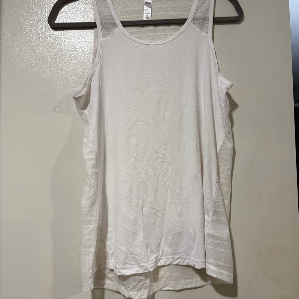 Victoria’s Secret White Mesh Tank Top – Lightweight Layering Activewear